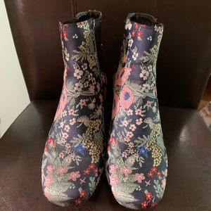 Satan Floral Stitched Bootie